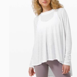 Lululemon Dare to Drape Long Sleeve Shirt Top White 6